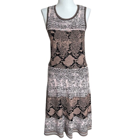 Etcetera Ponte Knit Dress size S Sleeveless Brown Black Pink - Picture 1 of 9